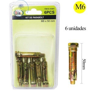 CHUMBADOR PARABOLT KIT 6 UNIDADES M6X50mm (ID-0801P)
