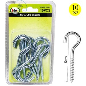 KIT DE PARAFUSO GANCHO 10 UNIDADES (ID-0789P)