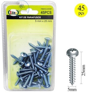 KIT DE PARAFUSO 45 UNIDADES 5mm X 25mm (ID-0793P)