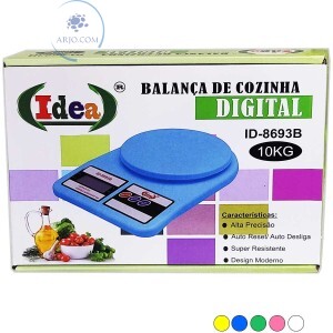 BALANÇA DIGITAL PARA COZINHA 10Kg COLORIDA (ID-8693B)