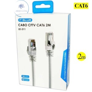 CABO DE REDE CAT-6 RJ45 CRIMPADO 2 METROS (LE-311)