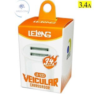 CARREGADOR VEICULAR 3.4A DUAS PORTAS USB (LE-533)