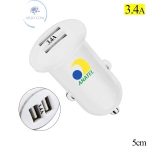CARREGADOR VEICULAR 3.4A DUAS PORTAS USB (LE-533)
