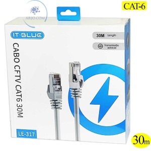 CABO DE REDE CAT-6 RJ45 CRIMPADO 30 METROS (LE-317)