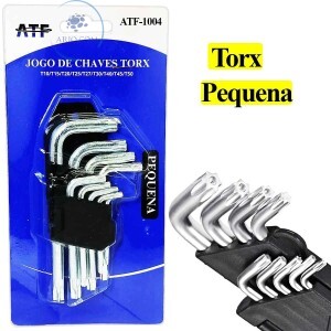 JOGO DE CHAVES TORX 09 UNIDADES CURTAS (ATF-1004)