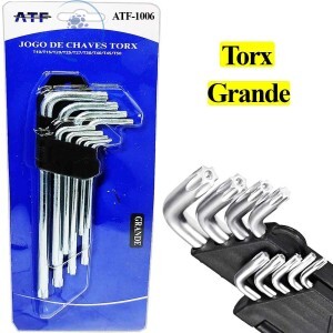 JOGO DE CHAVES TORX 09 UNIDADES GRANDE (ATF-1006)