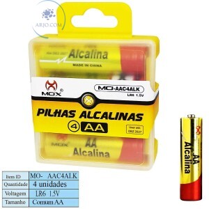PILHA ALCALINA AA CARTELA COM 4 UNIDADES (MO-AAC4ALK)