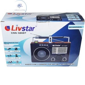 RÁDIO RETRÔ RECARREGÁVEL BLUETOOTH/USB/SD/AM/FM/SW (CNN-686BT)