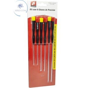 KIT COM 06 CHAVES DE PRECISÃO FENDA E PHILIPS (BAR-70388-21)