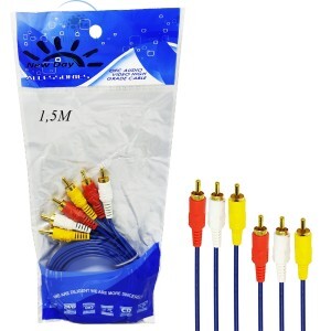 CABO ÁUDIO E VÍDEO 3RCA+3RCA 1,5 METROS (N175).