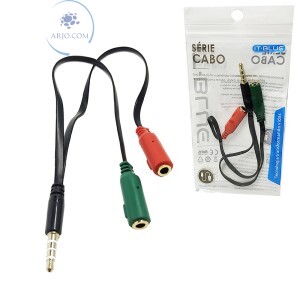 CABO ADAPTADOR DE ÁUDIO P3 MACHO PARA P2 FÊMEA (LE-1005)