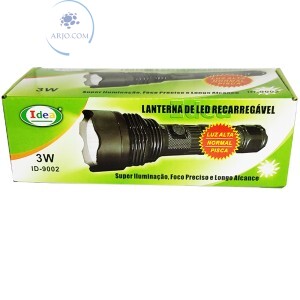 LANTERNA RECARREGÁVEL DE LED 3W (ID-9002)