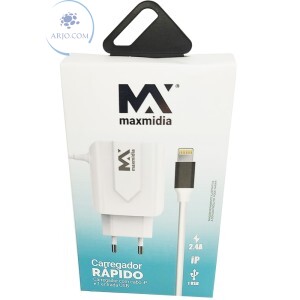 CARREGADOR PARA CELULAR IPHONE COM 1 ENTRADA USB 2.4A (MAX-CAR62)