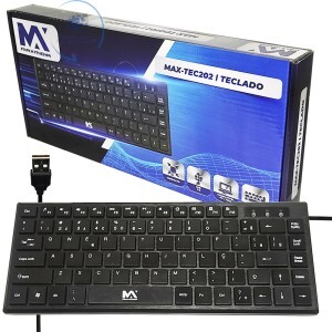 TECLADO COMPACTO 30X12 cm COM FIO USB 2.0 (MAX-TEC202)