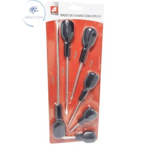 CONJUNTO DE CHAVE FENDA E PHILIPS COM 6 PEÇAS (BAR-58315-5)