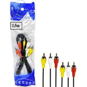 CABO ÁUDIO E VÍDEO 3RCA+3RCA 1,5 METROS (N440)
