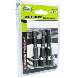 JOGO DE SOQUETES PARA PARAFUSADEIRA COM 3 UNIDADES (ID-8420H)
