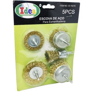 ESCOVA DE AÇO PARA ESMERILHADEIRA 5 PEÇAS (ID-7827E)