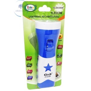 LANTERNA RECARREGÁVEL 1LED 3W (ID-6638W)