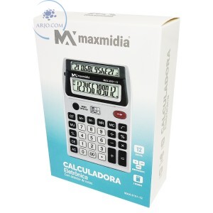 CALCULADORA ELETRÔNICA 12 DÍGITOS DUPLO VISOR COM IDENTIFICADOR DE NOTA FALSA (MAX-8101-12)