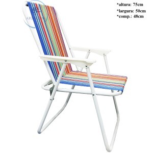 CADEIRA DE PRAIA ALTA SUPORTA 120Kg (ID-3519C)