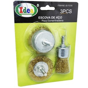 ESCOVA DE AÇO PARA ESMERILHADEIRA 3 PEÇAS (ID-7727E)