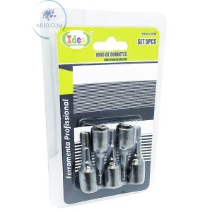 JOGO DE SOQUETES COM 5 UNIDADES 8mm X 42mm PARA PARAFUSADEIRA (ID-6769H)