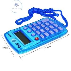 MINI CALCULADORA ELETRÔNICA CORDÃO 8 DÍGITOS TRANSPARENTE (ID-9727C)