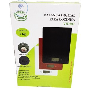BALANÇA DIGITAL PARA COZINHA 5Kg VIDRO (KL0475)