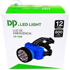 LANTERNA DE CABEÇA RECARREGÁVEL 12 LEDs 1W (DP-722B)