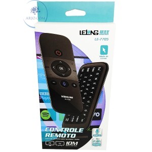 CONTROLE REMOTO AIR MOUSE RECARREGÁVEL COM TECLADO (LE-7705)