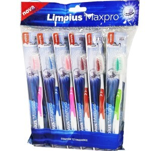 ESCOVA DENTAL 12 UNIDADES CERDAS MÉDIAS (LIM-6055)