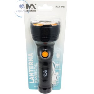 LANTERNA RECARREGÁVEL 1 LED 3W (MAX-0707)