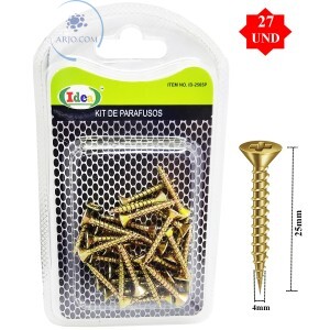 KIT DE PARAFUSO 27 UNIDADES 4mm X 25mm (ID-2565P)