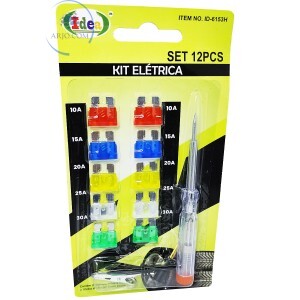 CONJUNTO DE FUSÍVEIS AUTOMOTIVO 12 PEÇAS (ID-6153H)