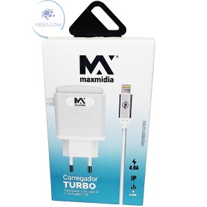 CARREGADOR TURBO PARA IPHONE 03 PORTAS USB 4.8A (MAX-CAR91)
