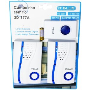 CAMPAINHA SEM FIO COM 02 RECEPTORES (SD-177A)