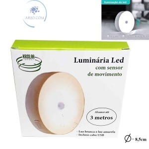 LUMINÁRIA SENSOR DE LED RECARREGÁVEL (KL0178)