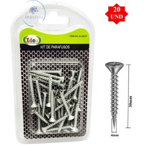 KIT DE PARAFUSO 20 UNIDADES 4mm X 30mm (ID-2561P)