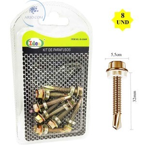 PARAFUSO BROCANTE 8 UNIDADES 5.5mm X 32mm (ID-2564P)