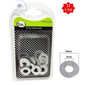 ARRUELAS 21 UNIDADES 8mm (ID-2566A)