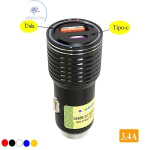 CARREGADOR VEICULAR USB/TIPO-C 3.4A (LE-530)