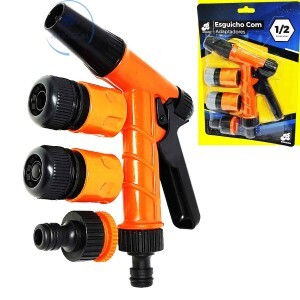 ESGUICHO COM ADAPTADORES PARA MANGUEIRA 1/2