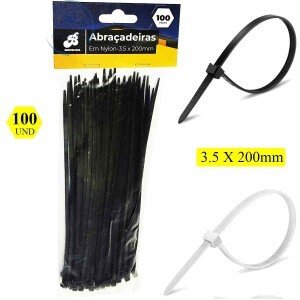 ABRAÇADEIRA EM NYLON 3.5X200mm 100PEÇAS (BAR-34201-18)