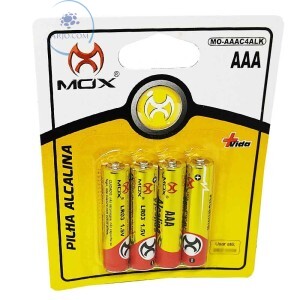 PILHA ALCALINA AAA CARTELA COM 4 UNIDADES (MO-AAAC4ALK)