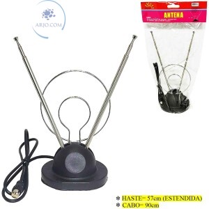 ANTENA INTERNA COM BASE PARA TV VHF/UHF (N161)