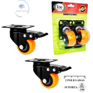 CONJUNTO DE RODAS GIRATÓRIAS COM FREIO 2