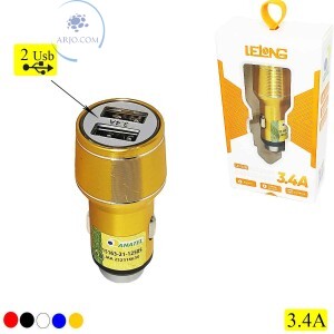 CARREGADOR VEICULAR 3.4A DUAS PORTAS USB (LE-528)
