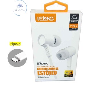 FONE DE OUVIDO TIPO-C ESTÉREO (LE-0201C)
