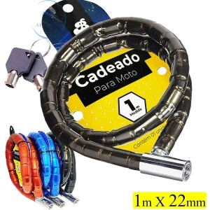 CADEADO PARA MOTO 1mX22mm (BAR-365002-8)
